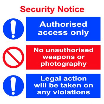 Sign ISPS Code Security Notice, #WV3139Mm 300X300Mm, IMPA:333139, Make:SHM