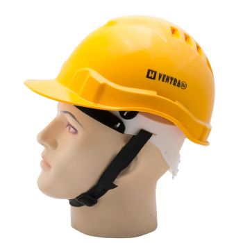 Helmet Reduced Peak Ratchet, Nonvent Standard Hi-Viz Yellow, Make:Ventra Ld, IMPA Code:310309