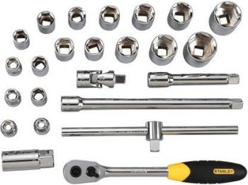 Socket Wrench Set 12.7Mm/Sq, 3/8-15/16" 10Socket/3Tool #800, Make:Stanley, Type:STMT72795-8, IMPA:610134