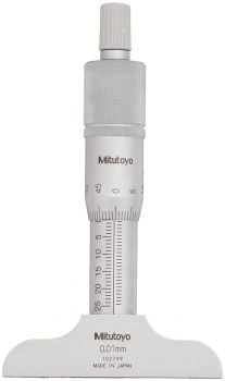 Micrometer Depth 0-25Mm, In 0.01Mm Base Width 63.5Mm, Make:Mitutoyo, Type:128-101, IMPA Code:650471