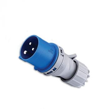 Plug Cee Male Ac220V Blue 3P, 32Amp 6H Ip44, Make:Terra, Type:PP43P, IMPA Code:792702