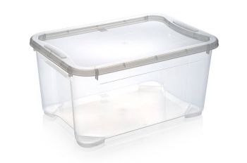Container Plastic Clear W/Lid, Inner Size 541X371X310Mm, IMPA Code:150545